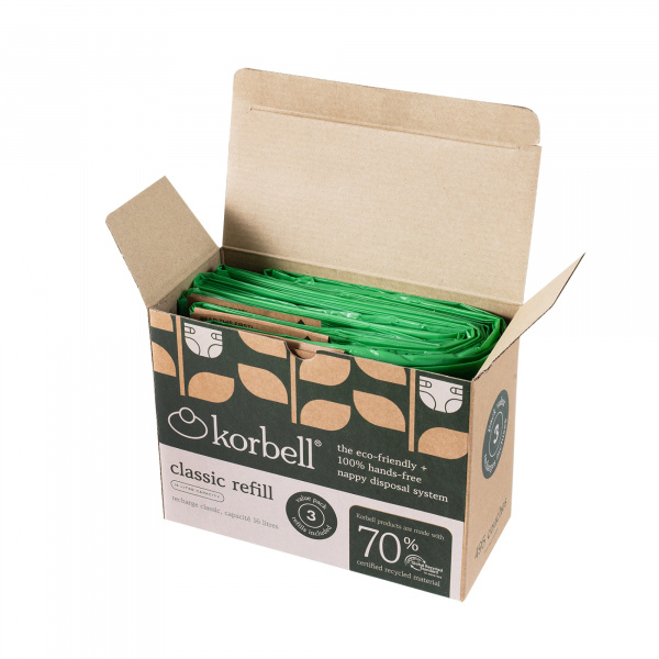 Pack de 3 recharges poubelle à couches 16l Korbell