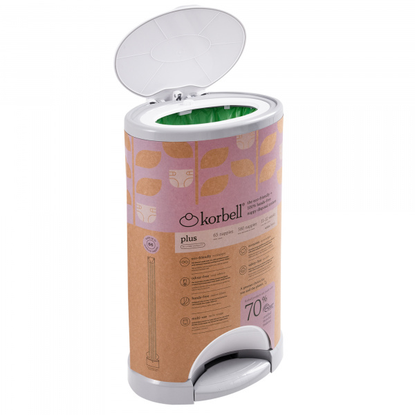 Poubelle à couches 26l + 1 recharge Korbell