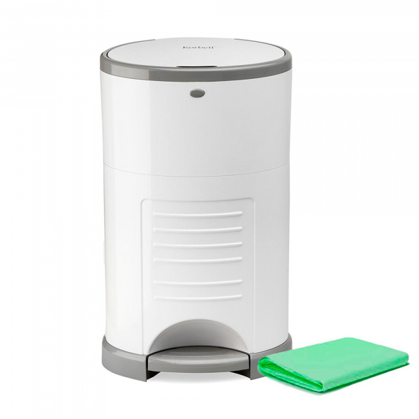 Pack poubelle à couches 26l blanche + 4 recharges anti-odeurs Korbell