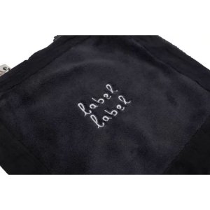 Doudou plat bleu marine Label label