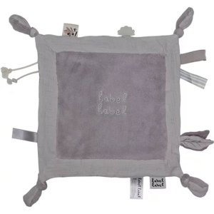 Doudou plat gris clair Label label