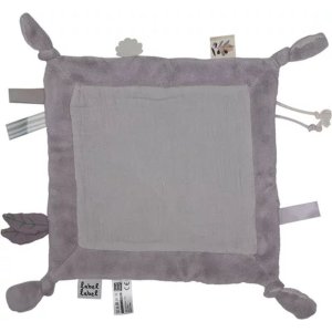 Doudou plat gris clair Label label