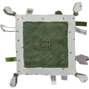 Doudou plat vert kaki Label label