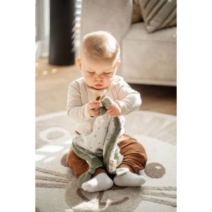 Doudou plat vert kaki Label label