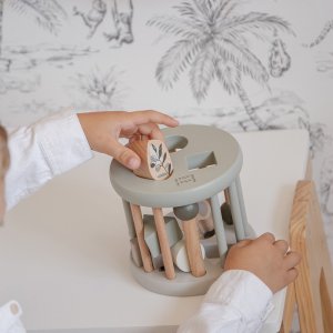 Jeu de formes en bois - vert olive Label label