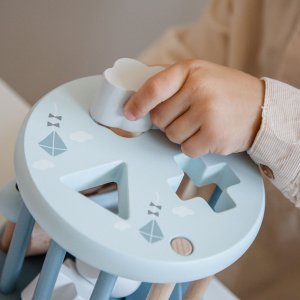 Jeu de formes en bois - bleu Label label