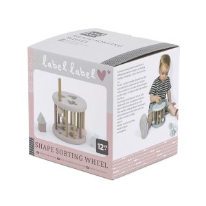 Jeu de formes en bois - rose Label label