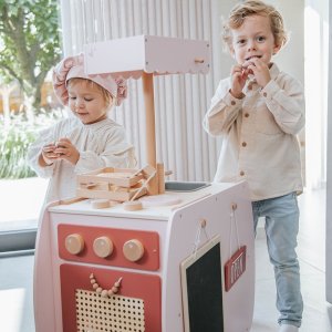 Cuisine en bois - rose Label label