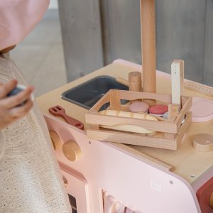 Cuisine en bois - rose Label label