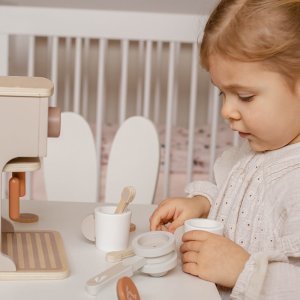 Machine à expresso en bois - nougat Label label