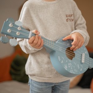 Banjo en bois - bleu Label label