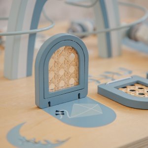 Table d'activités en bois - bleu Label label