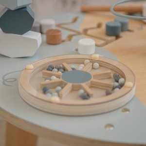 Table d'activités en bois - bleu Label label