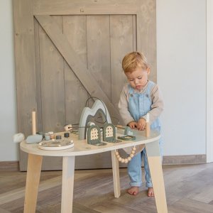 Table d'activités en bois - vert olive Label label