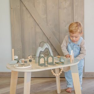 Table d'activités en bois - vert olive Label label