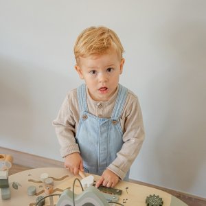 Table d'activités en bois - vert olive Label label