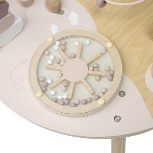 Table d'activités en bois - rose Label label