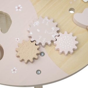 Table d'activités en bois - rose Label label
