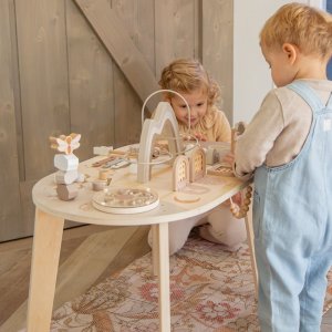 Table d'activités en bois - nougat Label label