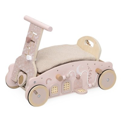 Porteur en bois 3 en 1 - rose