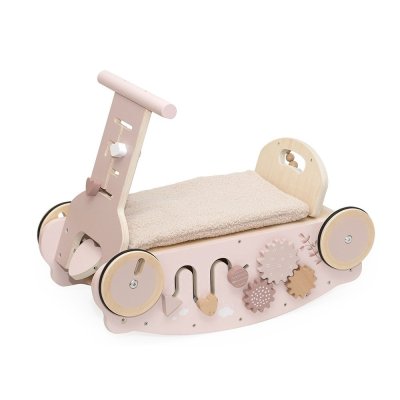 Porteur en bois 3 en 1 - rose