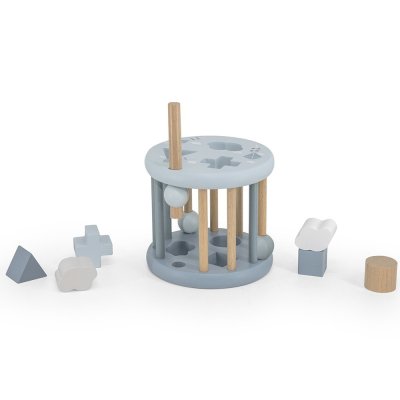 Jeu de formes en bois - bleu