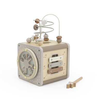Cube d'activités en bois - nougat