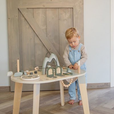 Table d'activités en bois - vert olive