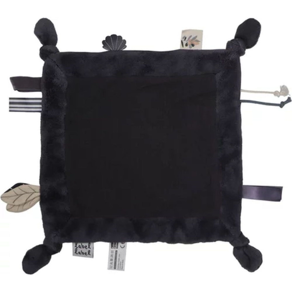 Doudou plat bleu marine Label label