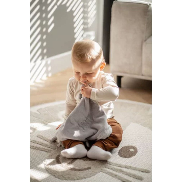 Doudou plat gris clair Label label