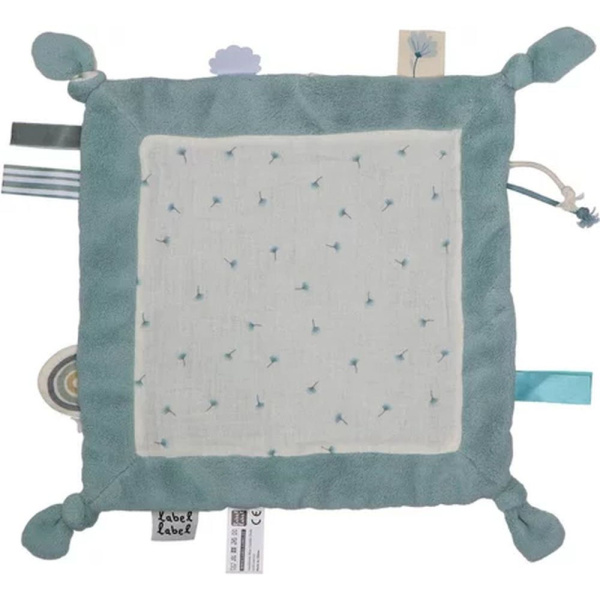 Doudou plat pissenlit bleu Label label