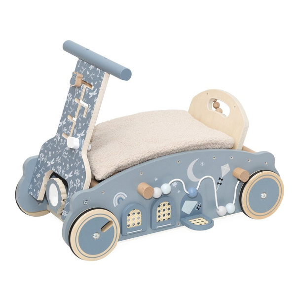 Porteur en bois 3 en 1 - bleu Label label