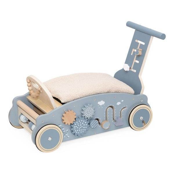 Porteur en bois 3 en 1 - bleu Label label