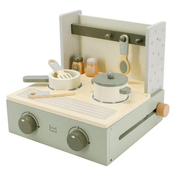 Cuisine pliable en bois - vert olive Label label