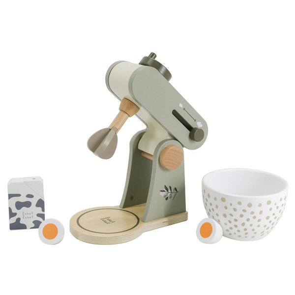 Robot cuisine en bois - vert olive Label label