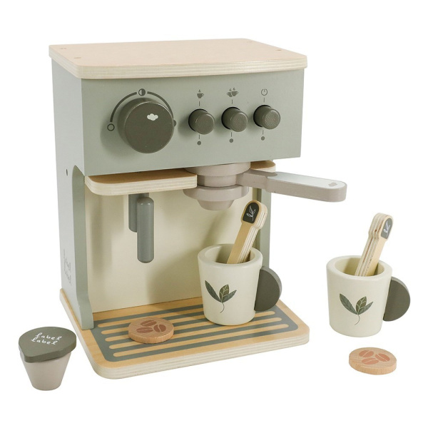 Machine à expresso en bois - vert olive Label label