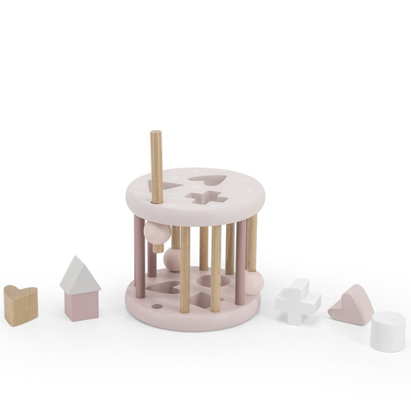 Jeu de formes en bois - rose Label label