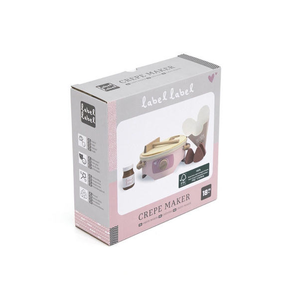 Machine à crêpes en bois - rose Label label