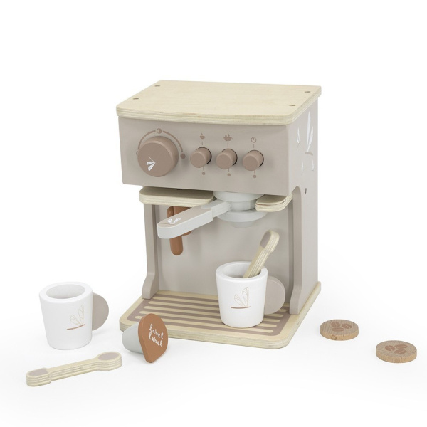 Machine à expresso en bois - nougat Label label
