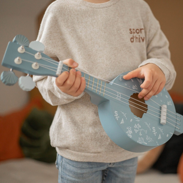 Banjo en bois - bleu Label label