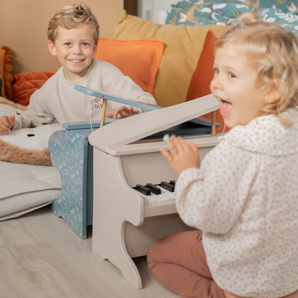 Piano en bois - nougat Label label