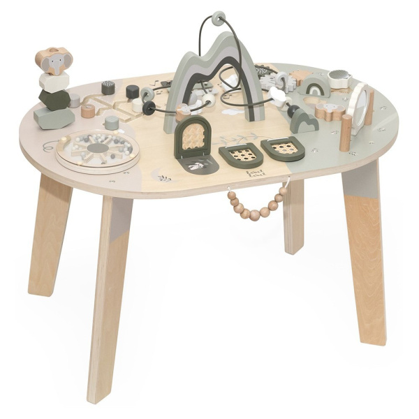 Table d'activités en bois - vert olive Label label