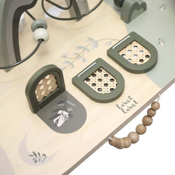 Table d'activités en bois - vert olive Label label