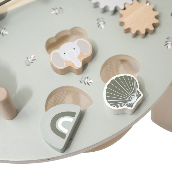 Table d'activités en bois - vert olive Label label