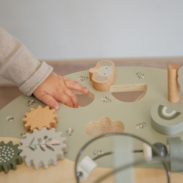 Table d'activités en bois - vert olive Label label