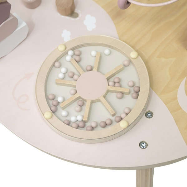 Table d'activités en bois - rose Label label
