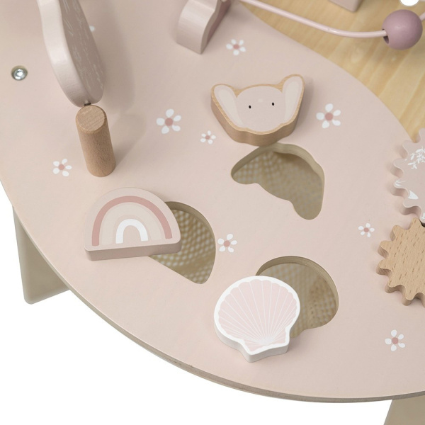 Table d'activités en bois - rose Label label