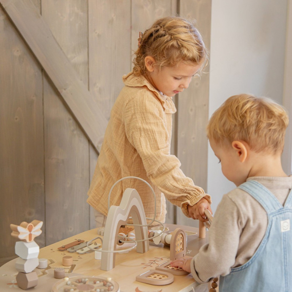 Table d'activités en bois - nougat Label label