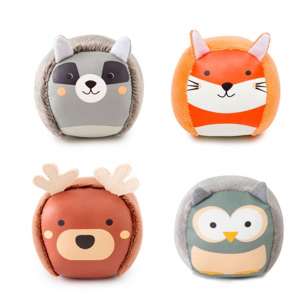 Lot de 4 balles doudous forêt Little big friends