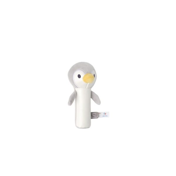 Hochet pouêt pingouin martin gris Little big friends